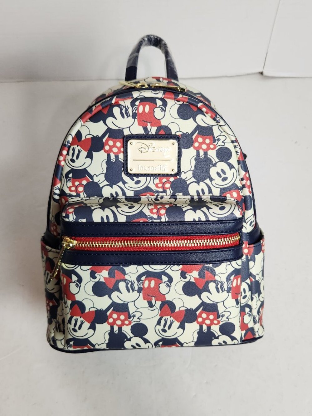 NWT Loungefly Disney Mickey Minnie Mouse Allover Print Characters Mini Backpack